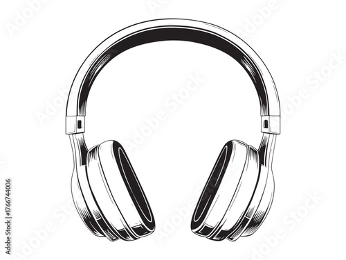 Headphones Icon Minimal 2D Vector Design