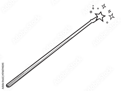 Magic Wand Icon Minimalist Vector Line