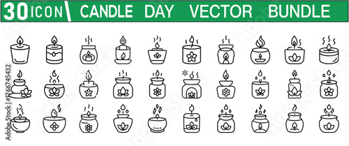 Birthday Candle Flame Logo Vector Template