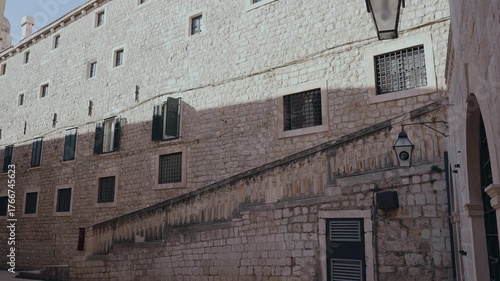 Walls of the old town of Dubrovnik, a city in southern Croatia