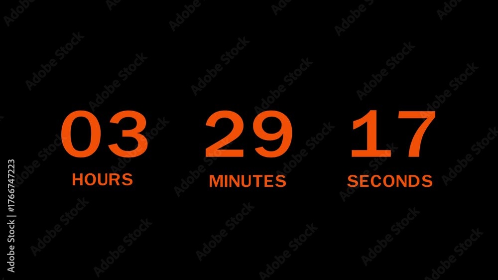 7 Hours countdown timer number animation. Countdown timer from hours ...