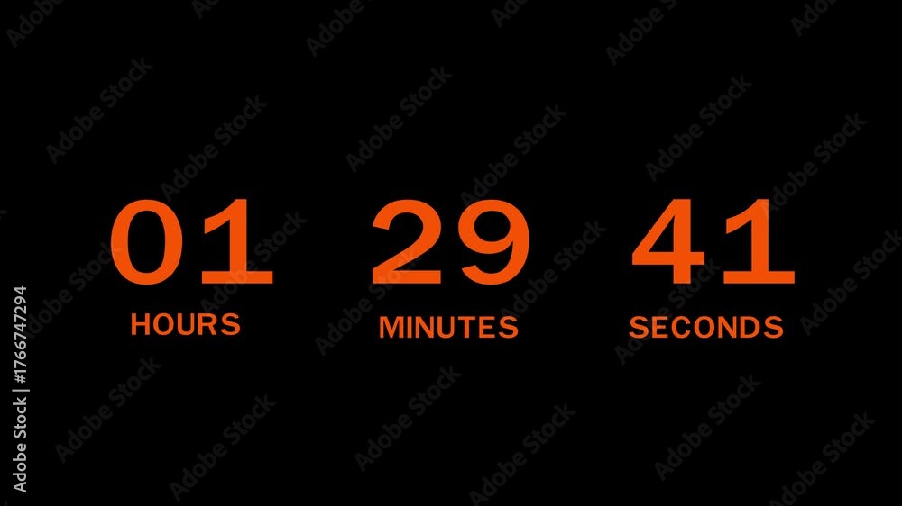 3 Hours countdown timer number animation. Countdown timer from hours ...