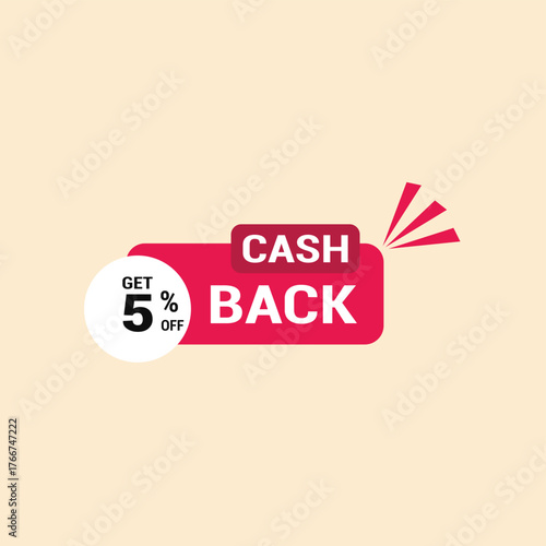 5% cash back offer icon vector a must have for savvy shoppers seeking incredible deals and discounts