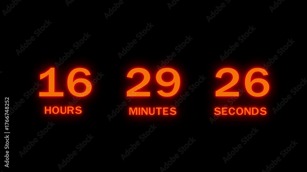 22 Hours countdown timer number animation. Countdown timer from hours ...
