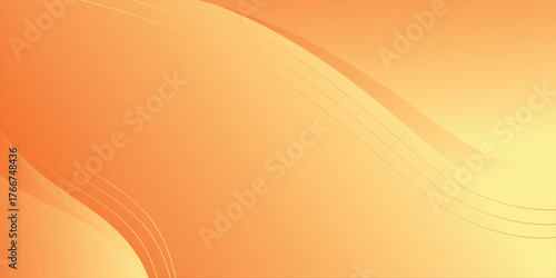 Bright Orange Yellow Gradient Abstract Background with Smooth Curves