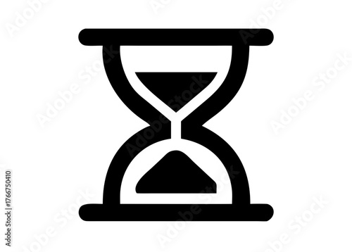 Hourglass silhouette symbol for time management and passing of time concept.