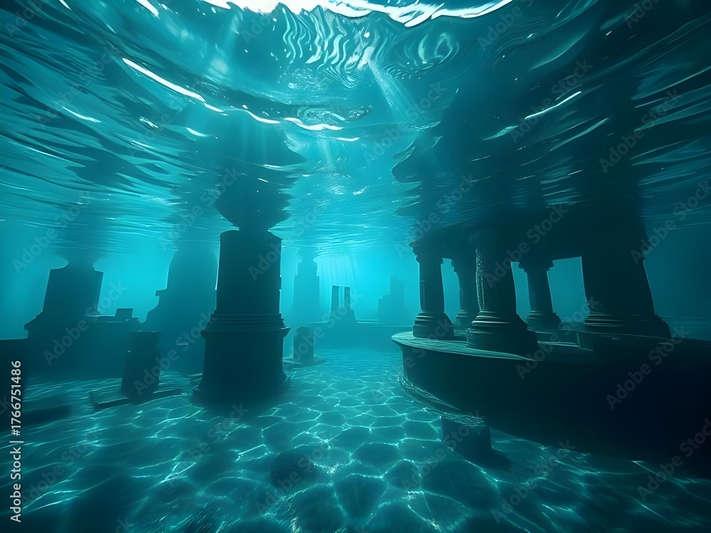 Obraz premium Deep underwater city