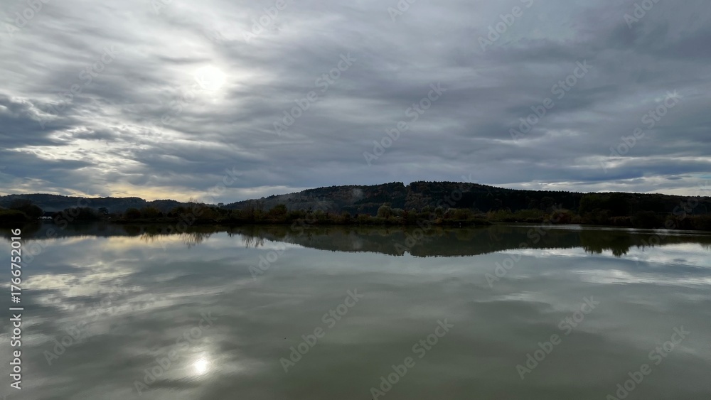 Fototapeta premium clouds over lake