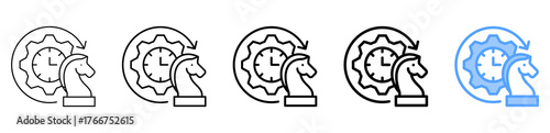 Efficiency Strategy Icon Different Style Outline Collection Set 