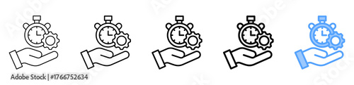 Time Management Icon Different Style Outline Collection Set 