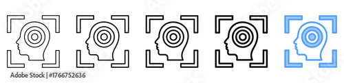 Focus Management Icon Different Style Outline Collection Set 