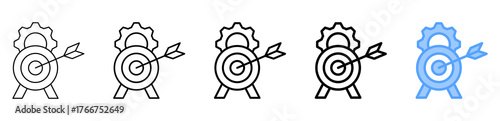 Goal Setting Icon Different Style Outline Collection Set 