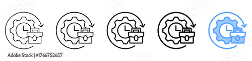 Work Efficiency Icon Different Style Outline Collection Set 