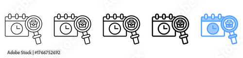 Job Scheduling Icon Different Style Outline Collection Set 