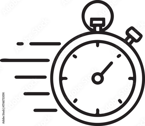 Fast stopwatch icon representing speed accuracy and time management concepts