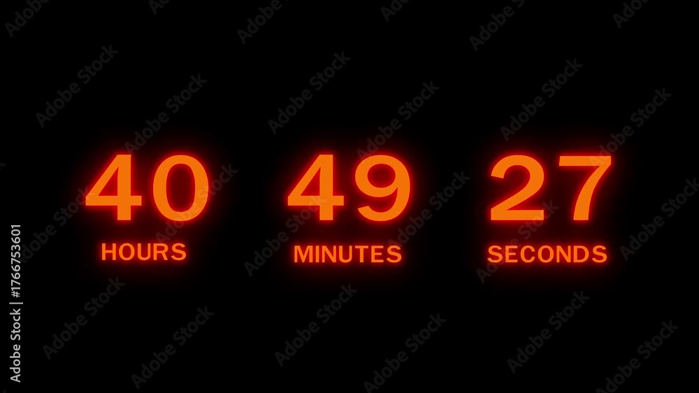 49 Hours countdown timer number animation. Countdown timer from hours ...