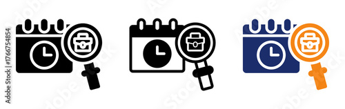 Job Scheduling Icon Collection Glyph & Mixed Style 
