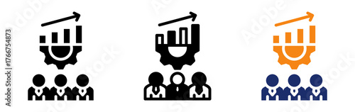 Team Efficiency Icon Collection Glyph & Mixed Style 