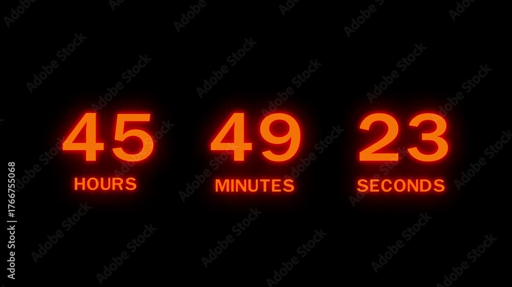 55 Hours countdown timer number animation. Countdown timer from hours ...