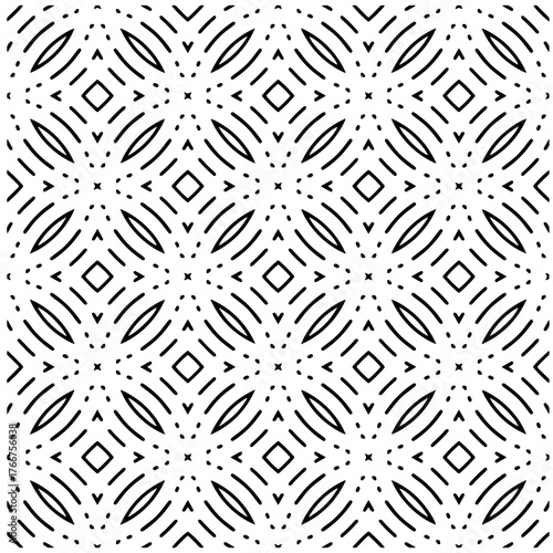 Abstract texture for fabric print, card, table cloth, furniture, banner, cover, invitation, decoration, wrapping. seamless repeating pattern.Black and white pattern.