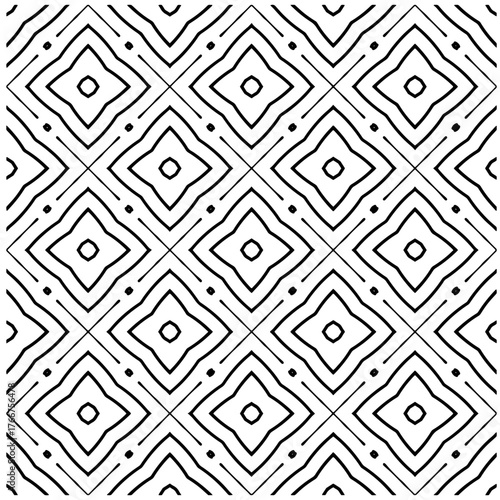 Abstract texture for fabric print, card, table cloth, furniture, banner, cover, invitation, decoration, wrapping. seamless repeating pattern.Black and white pattern.