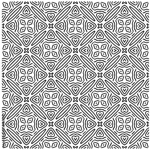 Abstract texture for fabric print, card, table cloth, furniture, banner, cover, invitation, decoration, wrapping. seamless repeating pattern.Black and white pattern.