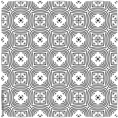 Abstract texture for fabric print, card, table cloth, furniture, banner, cover, invitation, decoration, wrapping. seamless repeating pattern.Black and white pattern.