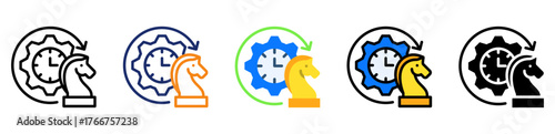 Efficiency Strategy Icon Multiple Style Collection Set 
