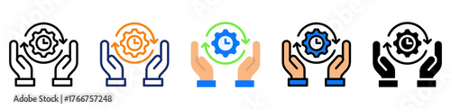 Time Efficiency Icon Multiple Style Collection Set 