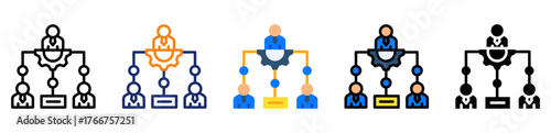 Workflow Management Icon Multiple Style Collection Set 