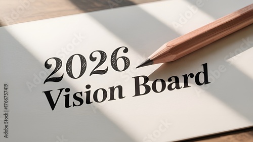 Vision Board 2026 concept, setting goals for future.