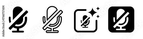Mute icon with transparent background in vector PNG format featuring a silent sign and speaker mute symbol illustration perfect for audio control buttons user interfaces mobile apps