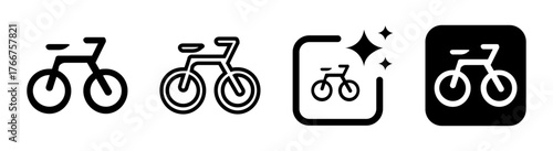 Bicycle icon representing cycling, sport, and transport symbols, perfect for fitness, urban mobility, and active lifestyle designs.