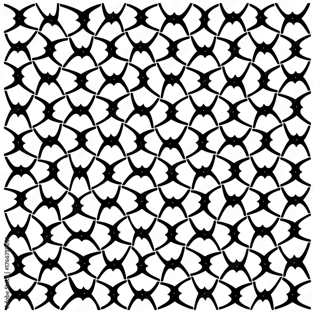 Fototapeta premium Abstract texture for fabric print, card, table cloth, furniture, banner, cover, invitation, decoration, wrapping. seamless repeating pattern.Black and white pattern.