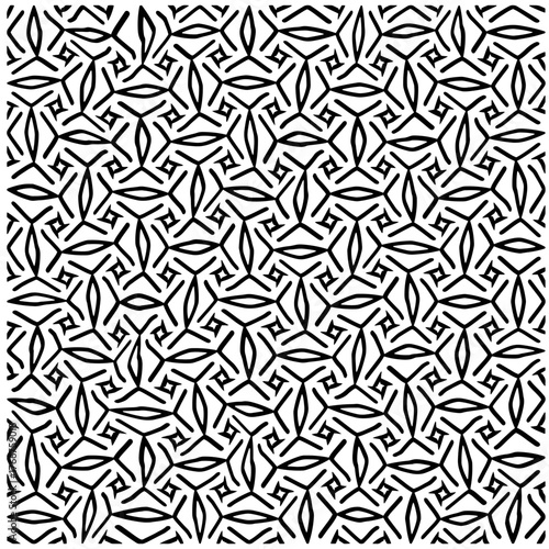  Abstract texture for fabric print, card, table cloth, furniture, banner, cover, invitation, decoration, wrapping. seamless repeating pattern.Black and white pattern.