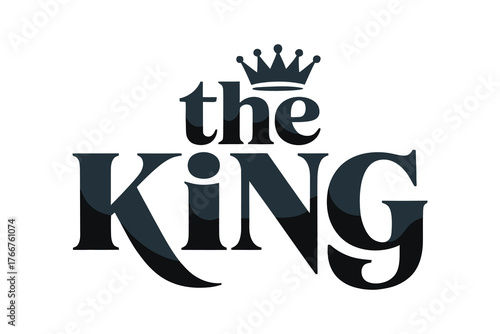 The King Typography with Crown Vector