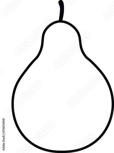 Simple pear outline vector illustration