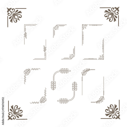 Gold vintage baroque corner ornament retro pattern antique style acanthus. Decorative design element filigree calligraphy vector. Vintage frame corner. Framer corner. Vintage Corners.