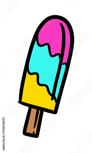 sweet ice cream lolipop scoop pattern seamless border frame