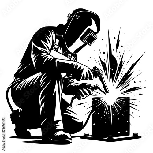 Craftsmen doing weilding work vector image illustration