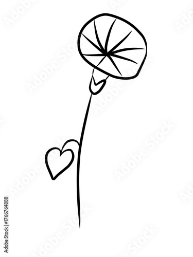 Hand draw flower  vector , doodle flower vector