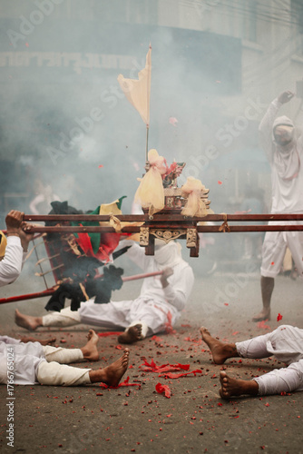 Vegetarian Festival Procession in Thung Song, Nakhon Si Thammarat, Thailand