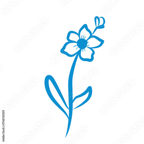 Hand draw flower  vector , doodle flower vector