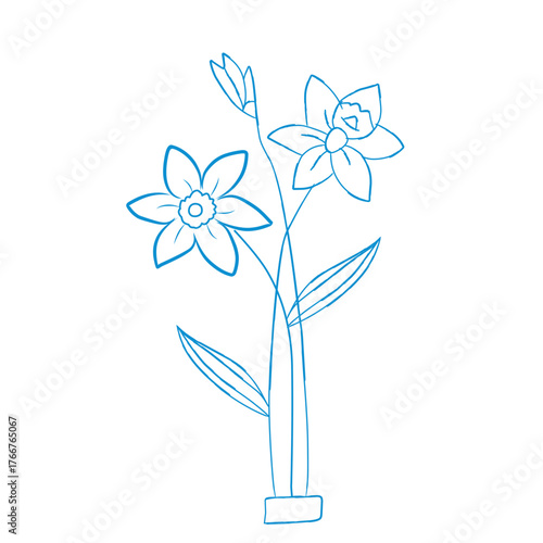 Hand draw flower  vector , doodle flower vector