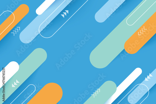 Colorful vector geometric pattern modern paper shape concept design illustration.