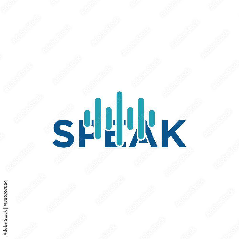 Fototapeta premium Speak logo design with logotype and wordmark concept.