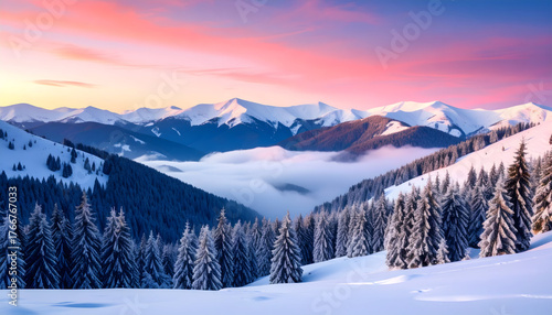 Wallpaper Mural Winter Mountain Landscape at Sunrise Torontodigital.ca