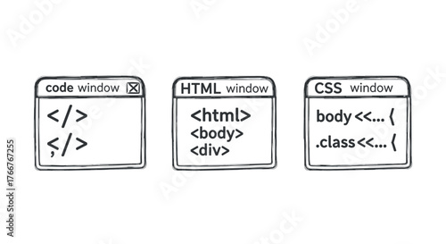 Minimalist coding windows: simplified visuals for html, css, and code interfaces