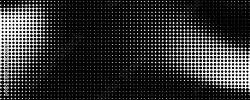 Grunge halftone gradient background. Faded grit noise texture. White and black sandy wallpaper. Retro pixelated backdrop. Anime or manga style comic overlay