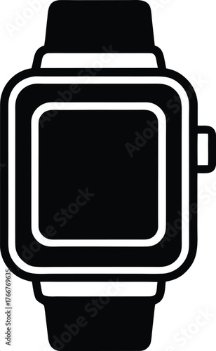 Minimalist smartwatch icon with clean lines and modern design
